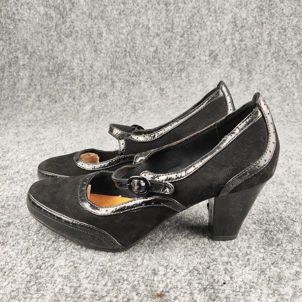 Clarks Artisan Mary Jane Pumps Womens Size 6.5 Black Leather Comfort Heel
